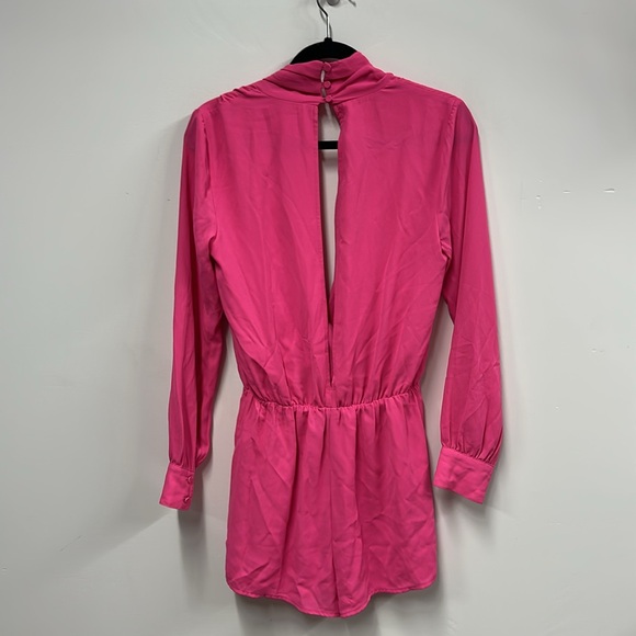 Superdown Vibrant Pink Kaycie drape neck romper S - Picture 8 of 9